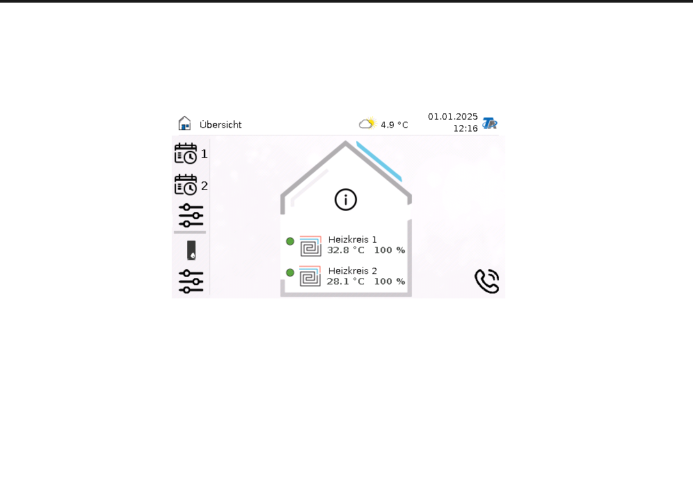 computer displaying control interface